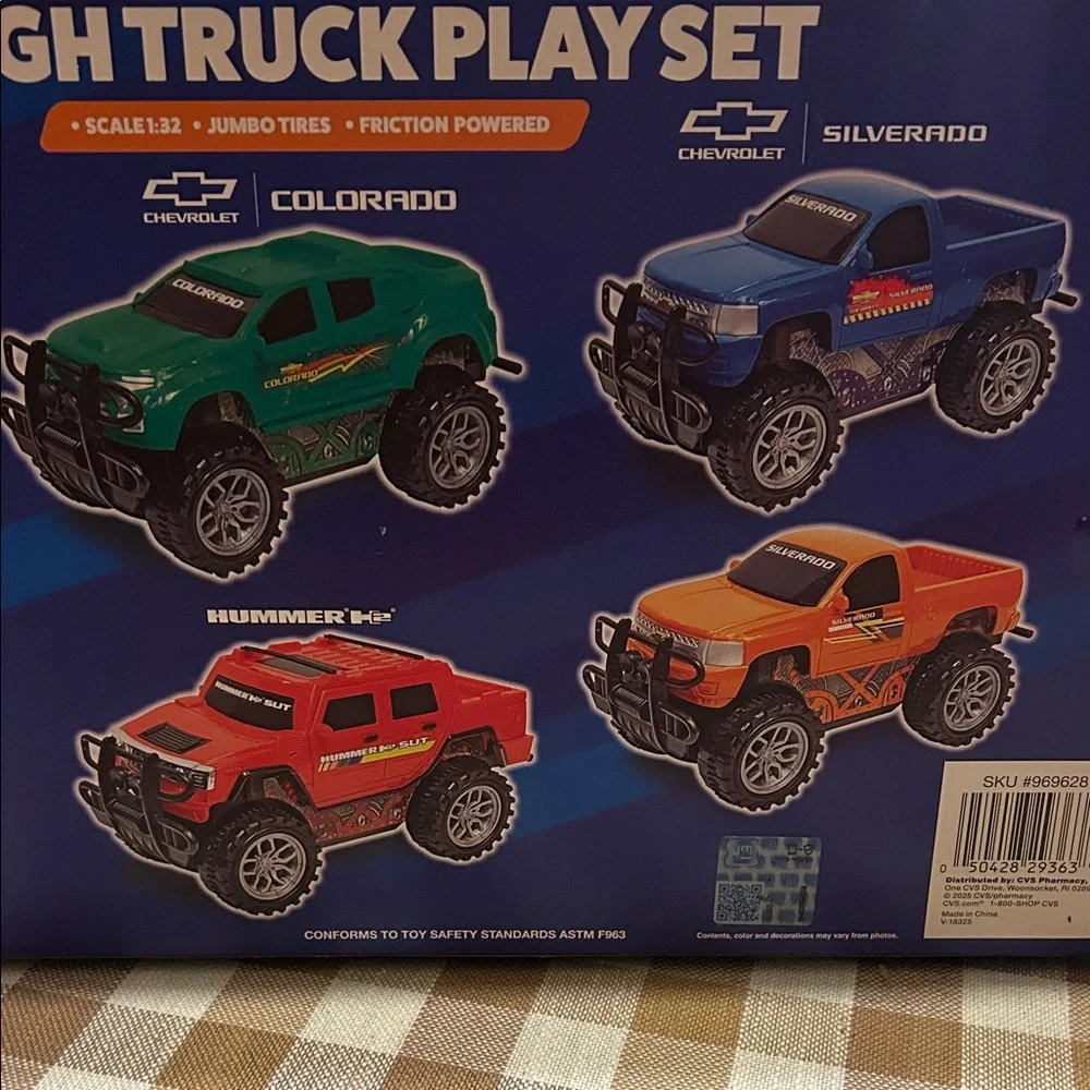 NWT Tough Truck Play Set - Red, Blue, Orange, Green